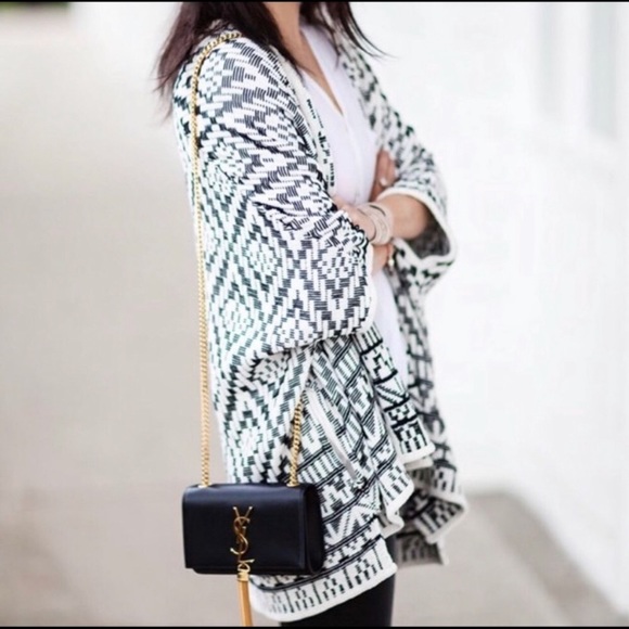Joie Sweaters - Joie Tosca cardigan black and white Aztec cardigan